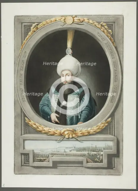 Selim Kahn III, from Portraits of the Emperors of Turkey, 1815. Creator: John Young.
