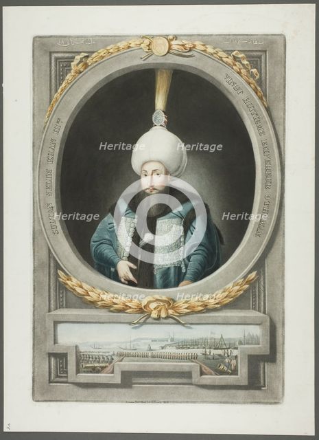 Selim Kahn III, from Portraits of the Emperors of Turkey, 1815. Creator: John Young.