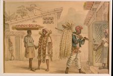Sellers of garlic and onion, watercolor, 1826