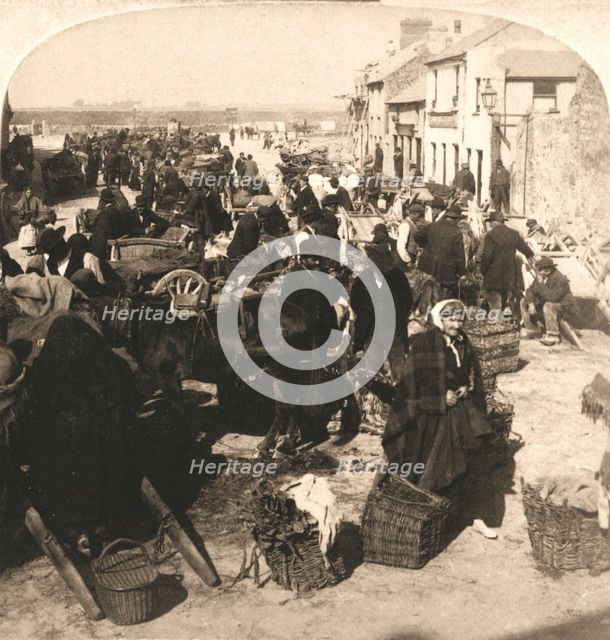 'Selling the Irishman's “Staff of Life”, the Potatoe Market, Galway, Ireland', 1901.  Creator: Works and Sun Sculpture Studios.