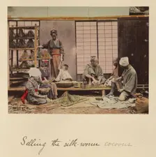Selling the Silk-worm Cocoons, about 1873-1883. Creator: Shinichi Suzuki I