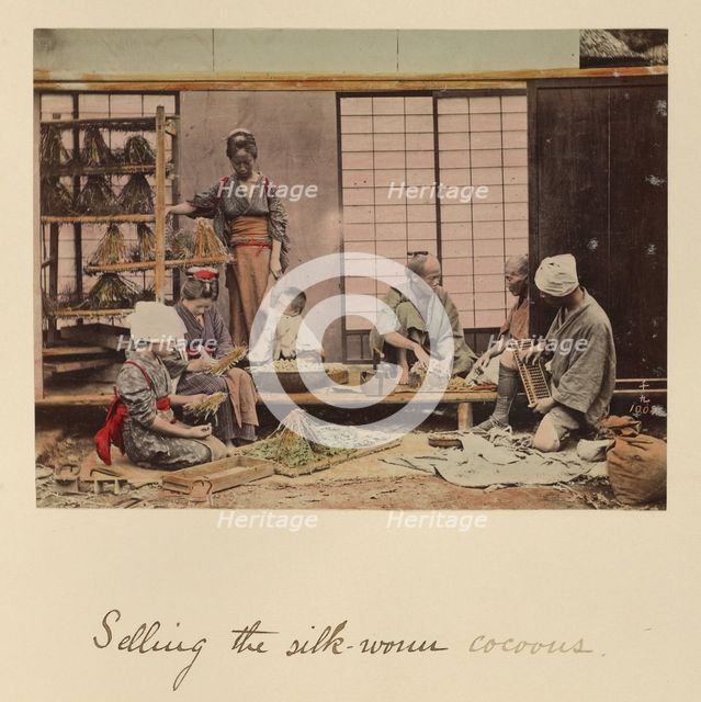 Selling the Silk-worm Cocoons, about 1873-1883. Creator: Shinichi Suzuki I.
