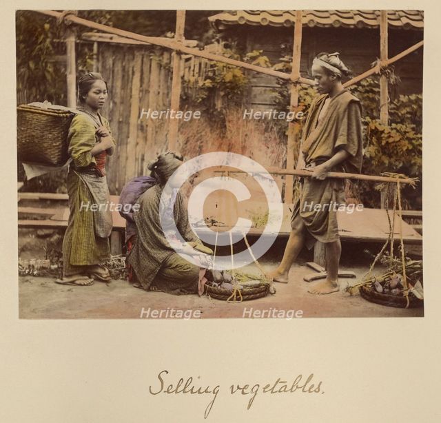 Selling vegetables, about 1873-1883. Creator: Shinichi Suzuki I.