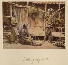 Selling vegetables, about 1873-1883. Creator: Shinichi Suzuki I
