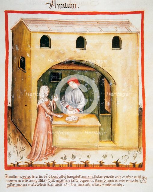 Selling wheat starch, 14th century.  Creator: Unknown.