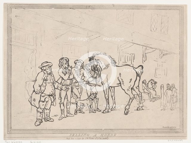 Selling a Horse, December 1, 1791., December 1, 1791. Creator: Thomas Rowlandson.