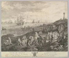 Selling Fish at Scheveningen (Vente de Poisson a Schevelinghe [sic]) after the painting in the.... Creator: Quentin Pierre Chedel