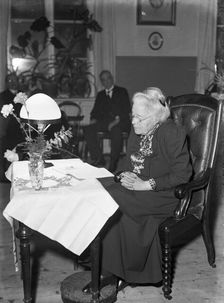 Selma Lagerlof, Swedish author and teacher, on her 80th Birthday, Stockholm, Sweden, 1938. Creator: Unknown