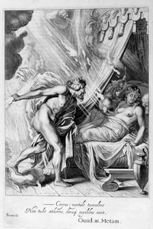 Semele is consumed by Jupiter's fire, 1655. Creator: Unknown