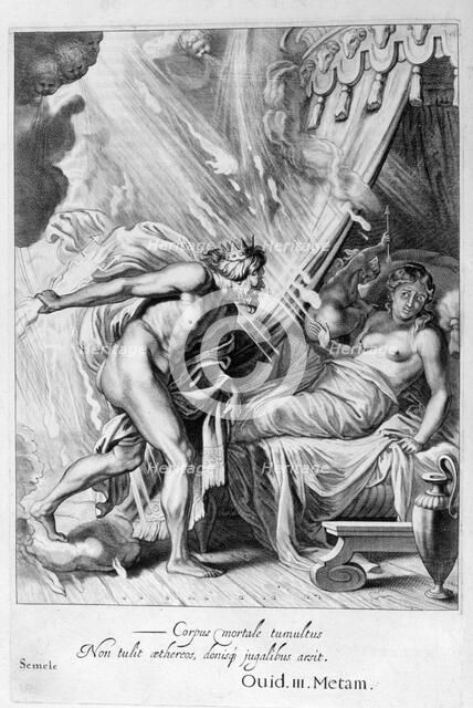 Semele is consumed by Jupiter's fire, 1655. Creator: Unknown.