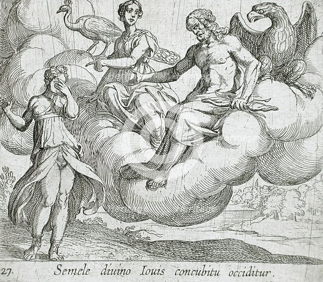 Semele's Wish, published 1606. Creators: Antonio Tempesta, Wilhelm Janson.