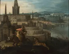 Semiramis before the gates of Babylon, c1540. Creator: Anonymous ()