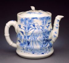 Sencha Ewer or Export Teapot in the Form of Bamboo with Painting of the..., 2nd half of 19th century Creator: Unknown
