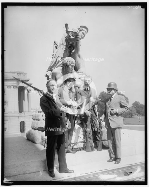 Senator Thompson & German war relics, c1914-1920. Creator: Harris & Ewing.
