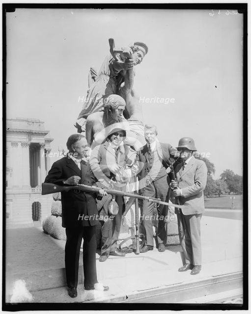 Senator Thompson & German war relics, c1914-1920. Creator: Harris & Ewing.