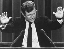 Senator Edward Kennedy addresses the Democratic Convention in Madison Square Garden, 1980