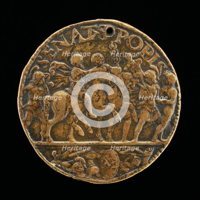Senatorial Triumph [reverse], c. 1490. Creator: Moderno.