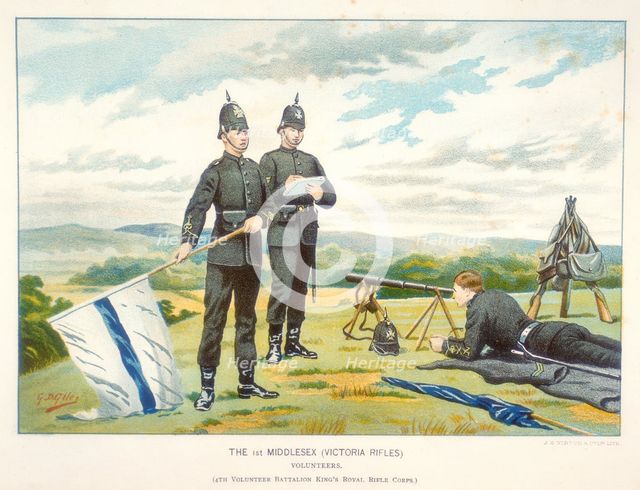 Sending a semaphore signal using flags, c1880. Creator: Geoffrey Douglas Giles.