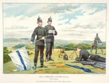 Sending a semaphore signal using flags, c1880. Creator: Geoffrey Douglas Giles