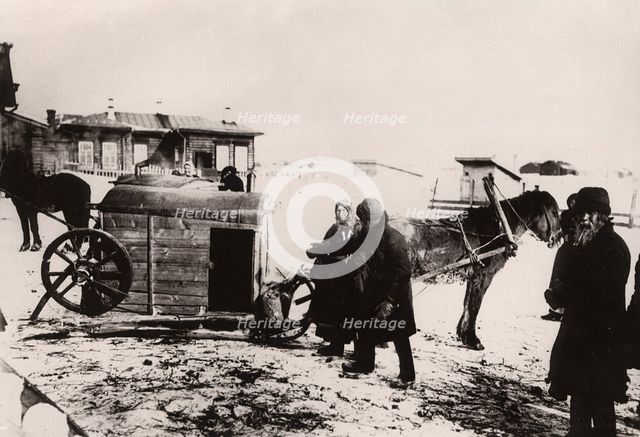 Sending peasant settlers to the place of permanent residence, 1890. Creator: Unknown.