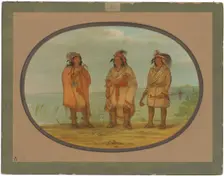 Seneca Chief, Red Jacket, with Two Warriors, 1861/1869. Creator: George Catlin