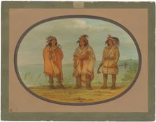 Seneca Chief, Red Jacket, with Two Warriors, 1861/1869. Creator: George Catlin