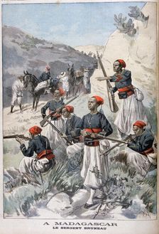 Senegalese troops, Madagascar, 1897. Creator: Oswaldo Tofani