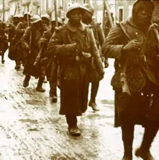 Senegalese soldiers after attack, c1914-c1918