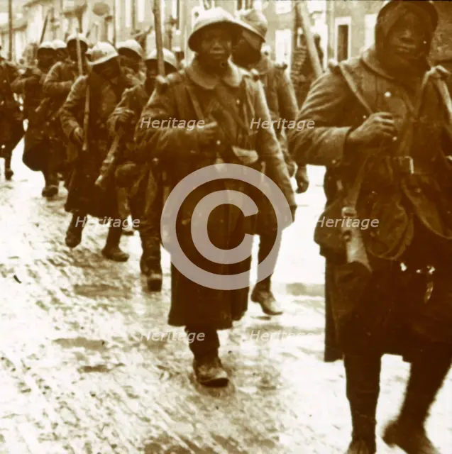 Senegalese soldiers after attack, c1914-c1918. Artist: Unknown.