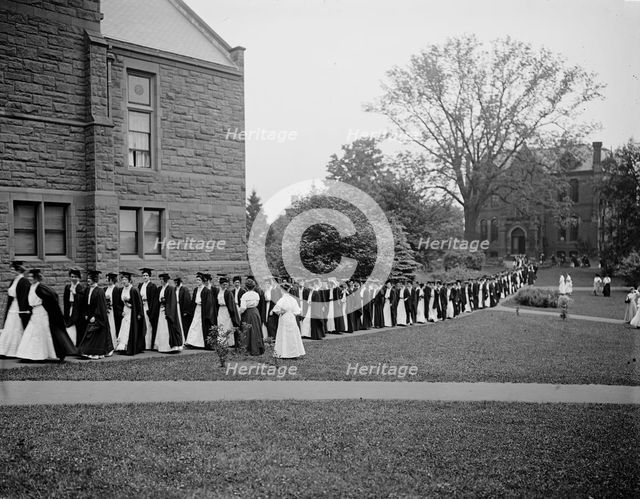 Seniors marching to chapel, Mount Holyoke College, South Hadley, Mass., c1908. Creator: William H. Jackson.