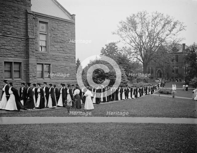 Seniors marching to chapel, Mount Holyoke College, South Hadley, Mass., c1908. Creator: William H. Jackson.