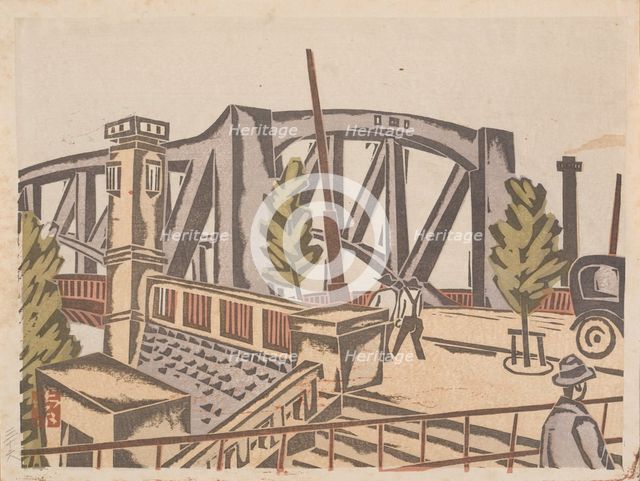 Senju-Ohashi Bridge, 1929-1932. Creator: Sakuichi Fukazawa.