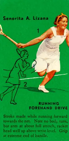 Senorita A. Lizana - Running Forehand Drive c1935. Creator: Unknown