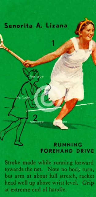 'Senorita A. Lizana - Running Forehand Drive', c1935. Creator: Unknown.