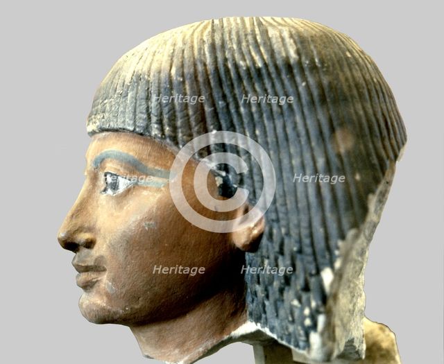 Sennefer, steward of the royal quarters, detail of the head.
