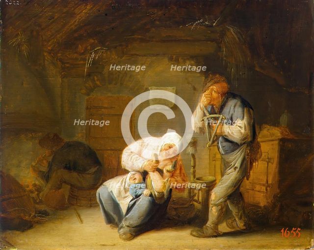 Sense of Smell, 1635. Creator: Adriaen van Ostade.