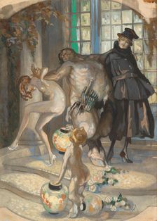 Sensual Dance (Pan) , c 1920. Creator: Bayros, Franz von (1866-1924)
