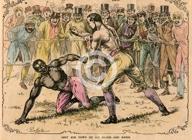 'Sent Bob down on his hands and knees', late 19th or early 20th century.Artist: Pugnis