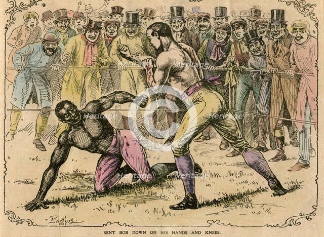 'Sent Bob down on his hands and knees', late 19th or early 20th century.Artist: Pugnis