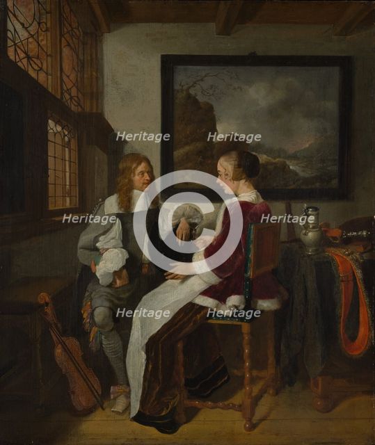 Sentimental Conversation, early 1660s. Creator: Gerritsz Quiringh van Brekelenkam.