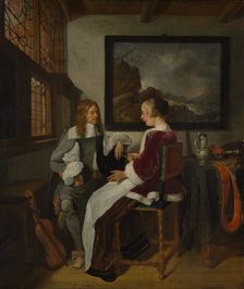 Sentimental Conversation, early 1660s. Creator: Gerritsz Quiringh van Brekelenkam