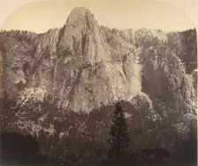 Sentinel. Front View: 3270 Feet., 1861. Creator: Carleton Emmons Watkins