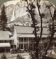 Sentinel Hotel, looking north across the valley to Yosemite Falls, California, USA, 1902. Artist: Underwood & Underwood