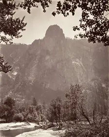 Sentinel Rock, Yosemite, ca. 1872, printed ca. 1876. Creator: Attributed to Carleton E. Watkins