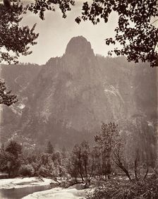 Sentinel Rock, Yosemite, ca. 1872, printed ca. 1876. Creator: Attributed to Carleton E. Watkins
