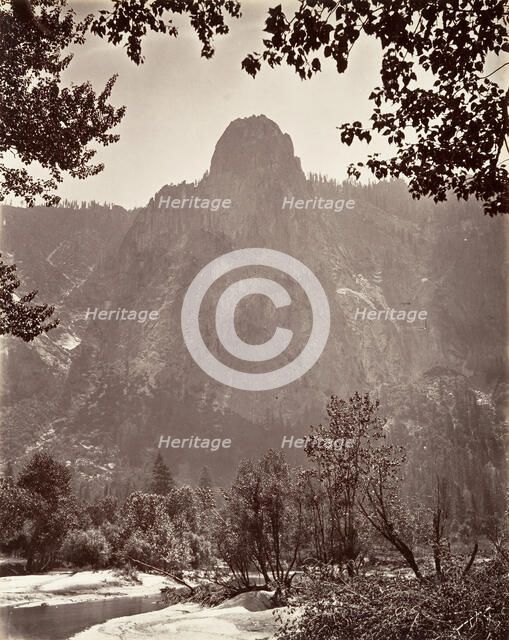 Sentinel Rock, Yosemite, ca. 1872, printed ca. 1876. Creator: Attributed to Carleton E. Watkins.