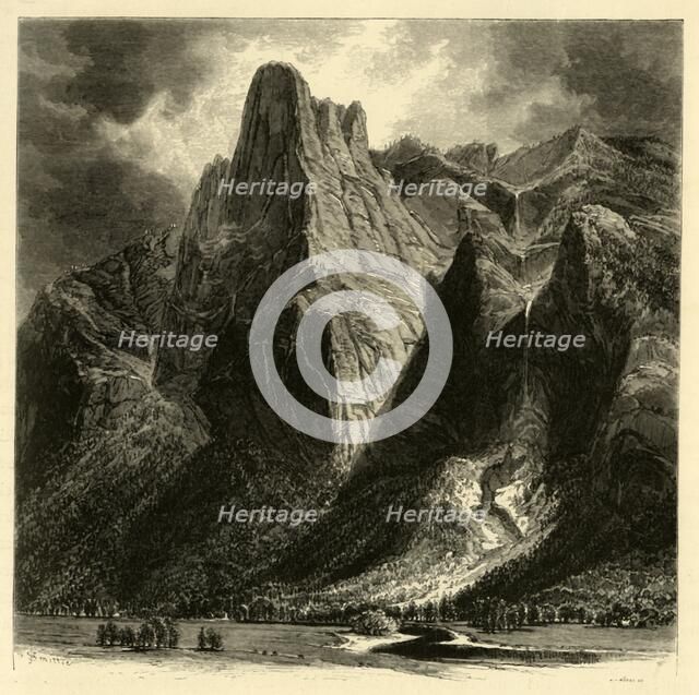 'Sentinel Rock and Fall', 1872.  Creator: W.H. Morse.