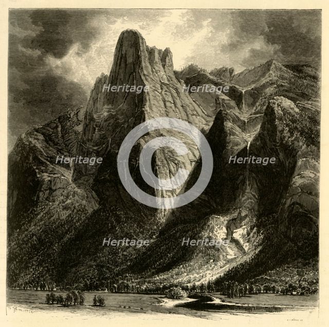'Sentinel Rock and Fall', 1872.  Creator: W.H. Morse.