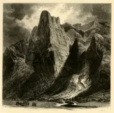 Sentinel Rock and Fall 1872. Creator: W.H. Morse