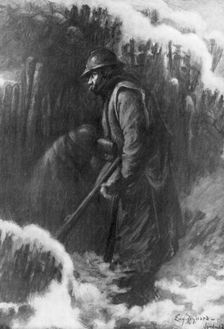 Sentry duty at a Small Post First World War, January 1917.Artist: Eugene Zigliara